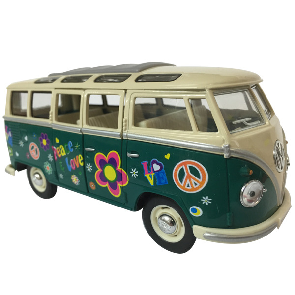 1962 VW Kombi Samba Flower Power - GREEN window box Scale 1:24