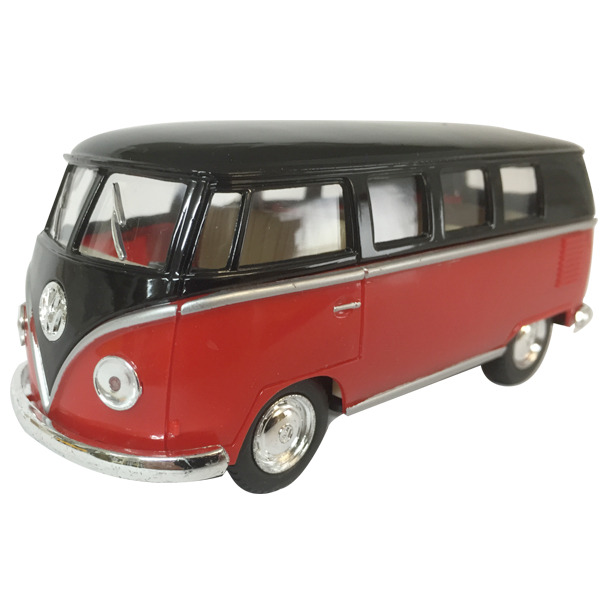 1962 VW Kombi diecast 5"- Black top - RED