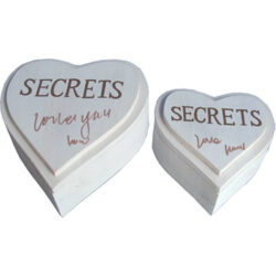 Trinket Box Heart Shape Secrets (set of 2)