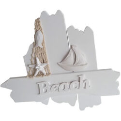 White Wooden Driftwood sign Beach