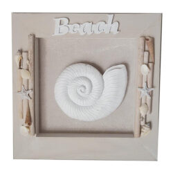 Beach Sign Shadowbox Driftwood plaque Shell 32cm