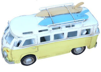 HippieVan with Surf boards - Yellow  - Metal