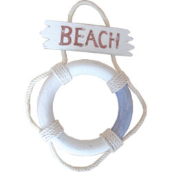 LifeBuoy Beach sign Blue/White 24cm