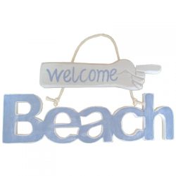 Beach Welcome Sign Blue/White 40cm