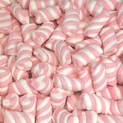 Pink Marshmallow Twists 1kg Bulk Lollies Bag for Lolly Buffet - Lolliland