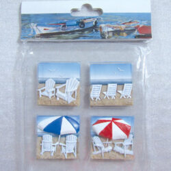 Fridge Magnet (S4) - Adirondack Beach Chairs 44x44cm