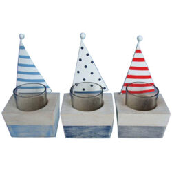 Sailboat Tea-Light Holders (set of 3) 17.5cm