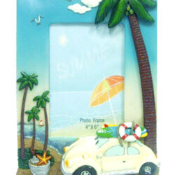 Old Bug Photo Frame - Blue - Large  w Palm Trees