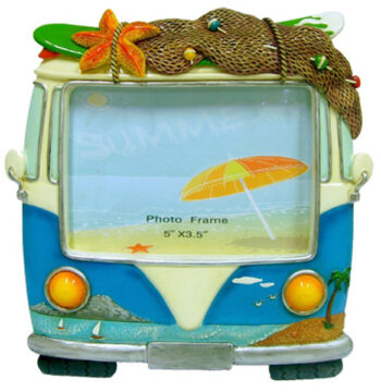 Hippie Van Photo Frame - Blue - Small standing