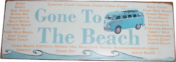 Aussie Coast Metal Sign-Gone to the Beach