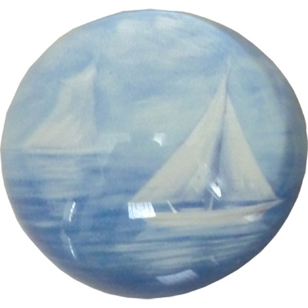 Glass Ball Paperweight - Sailing 8cm