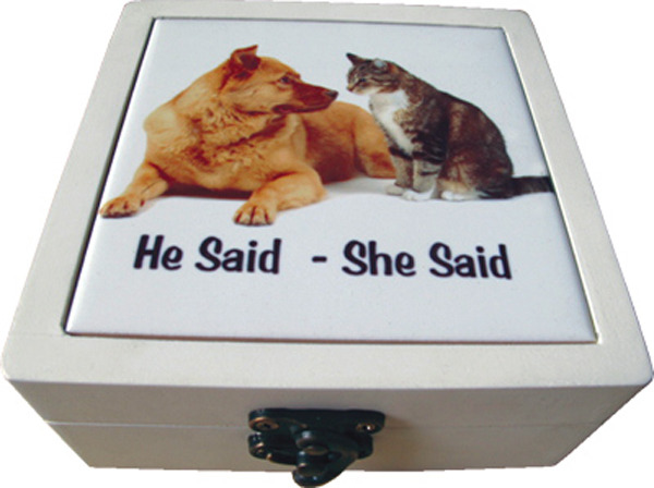 Ceramic Coasters Boxed set of 4 - He Said She Said