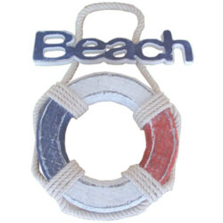 LifeBuoy Beach sign Red White & Blue 24cm