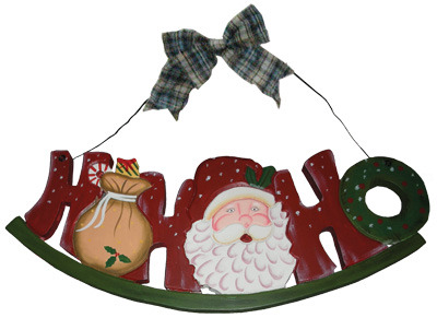 Hanging Letters Plaque HO HO HO
